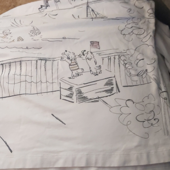 Chicos Chat-Lees White Graphic Caricature Top Cotton Blend Quirky - Picture 5 of 5